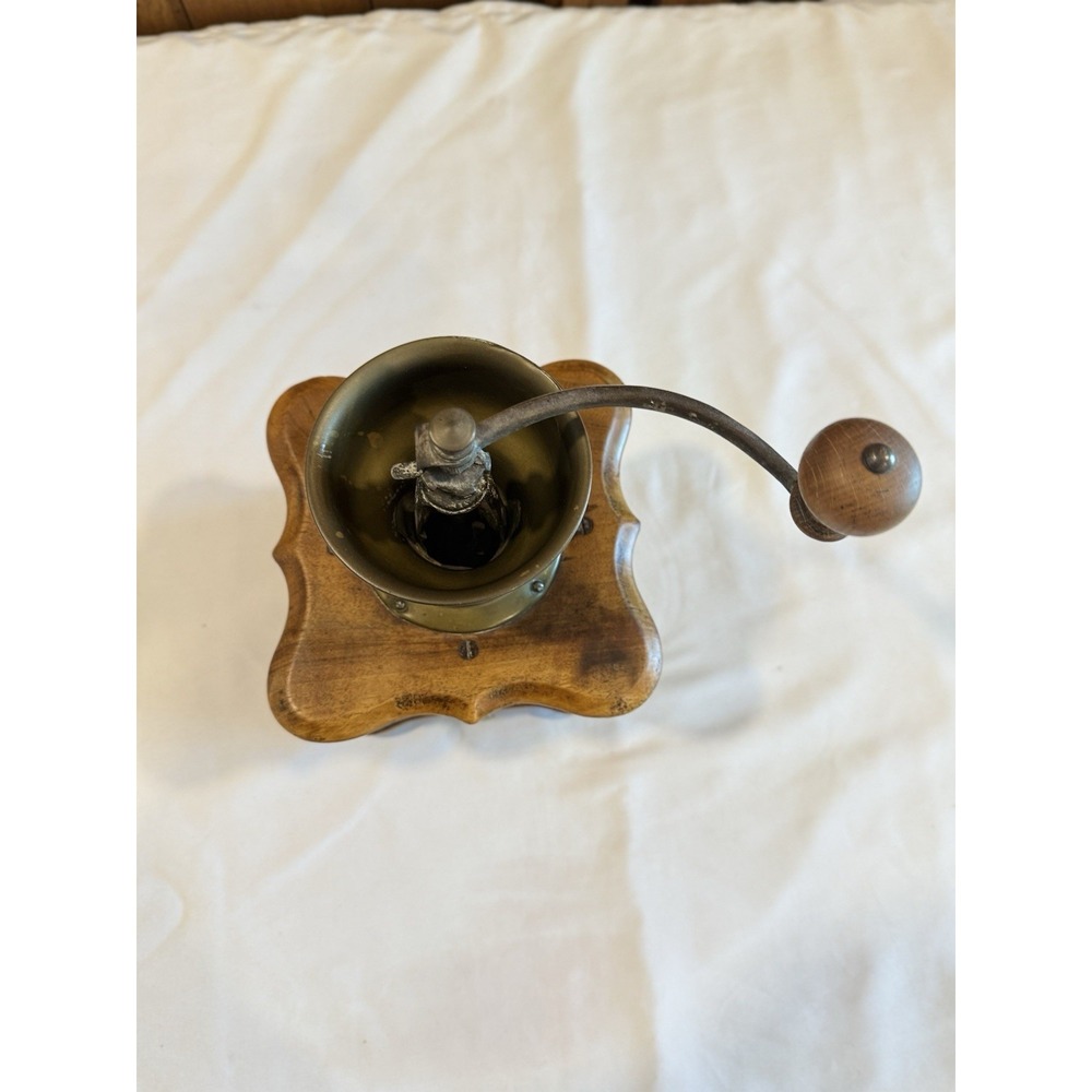 VTG Wood Dovetail Corners Coffee Grinder Hand Crank Mill Farmhouse Kitchen Decor - Picture 9 of 13